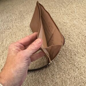 Elegant Tan Leather Wristlet